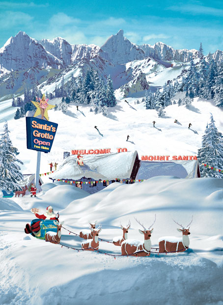 Mount Santa Christmas Poster Gift Wrap - Click Image to Close